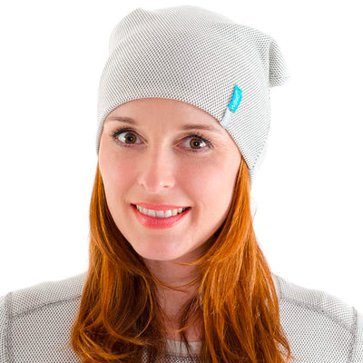 Silver25® 5G EMF Protection Womens Long beanie in grey cotton