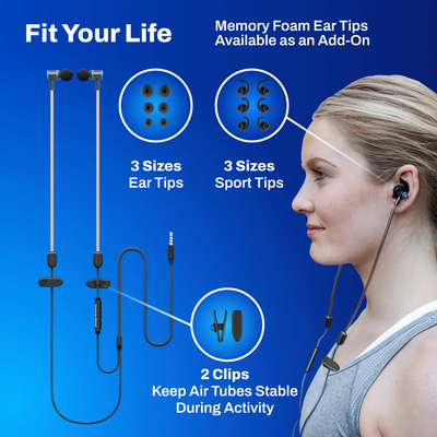 DefenderShield EMF Radiation-Free Air Tube Stereo Earbud Headphones