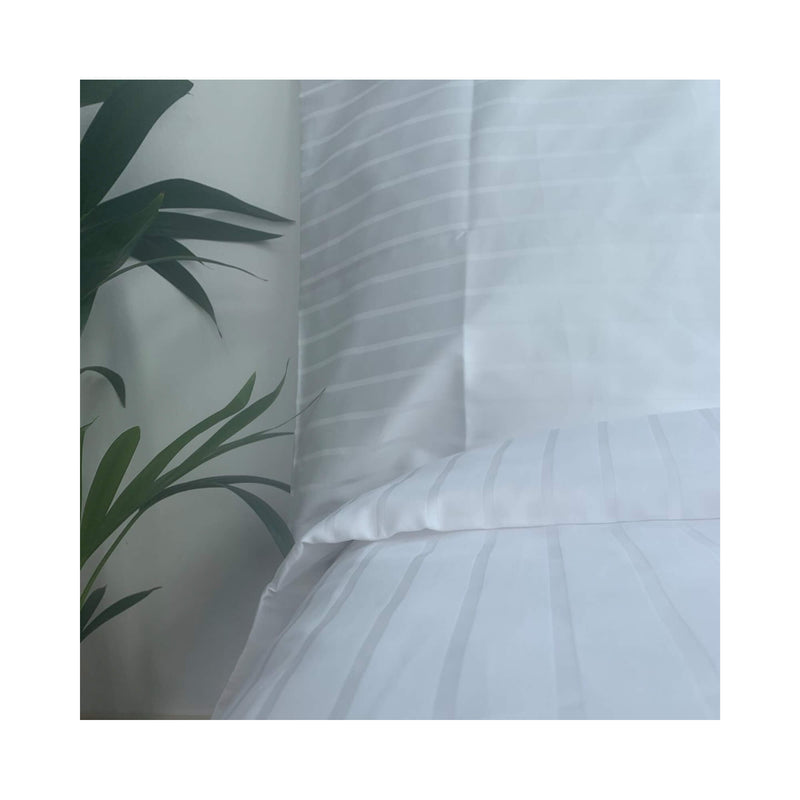 FouFurnishings | Hotel Organic Cotton | Sateen Satin Stripe Duvet Cover 250TC