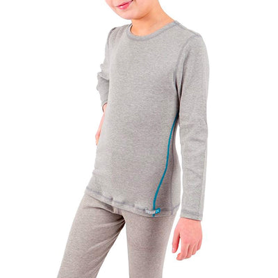 Silver25® 5G EMF Protection Boys Long-sleeved Shirt in grey Cotton