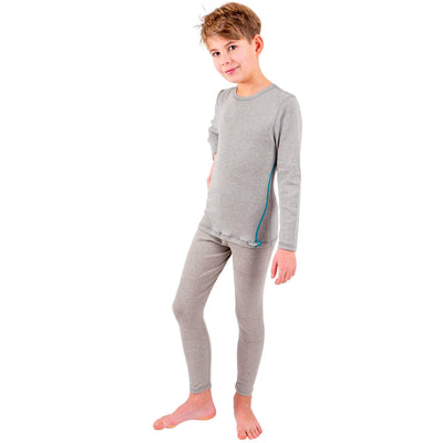 Silver25® 5G EMF Protection Boys Long-sleeved Shirt in grey Cotton