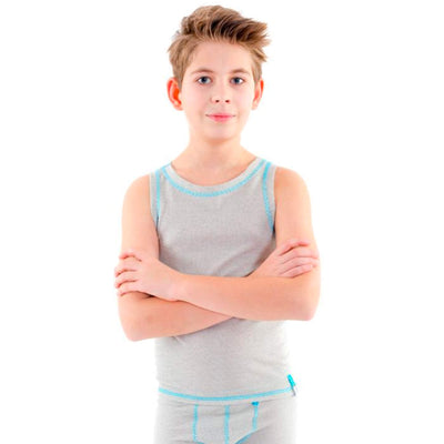 Silver25® 5G EMF Protection Boys Vest in grey Cotton