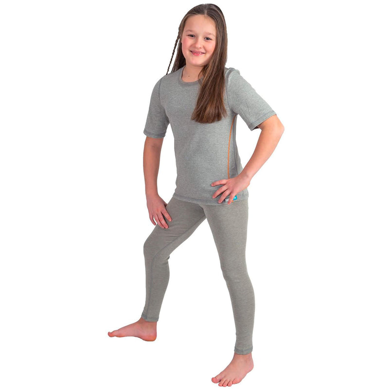 Silver25® 5G EMF Protection Girls Short-sleeved Tee Shirt in grey Cotton