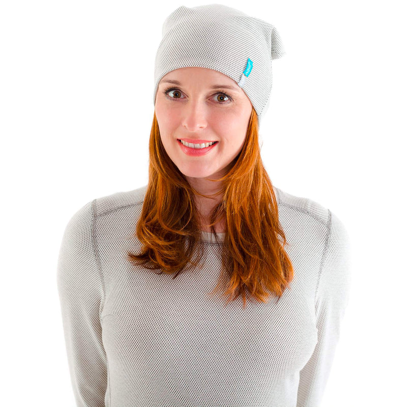 Silver25® 5G EMF Protection Womens Long beanie in grey cotton
