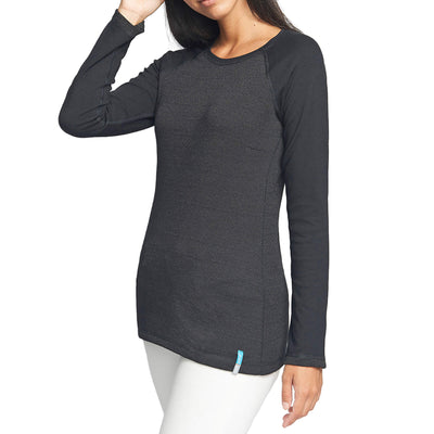 Silver25® 5G EMF Protection Womens Long-Sleeved Tee Shirt - Black