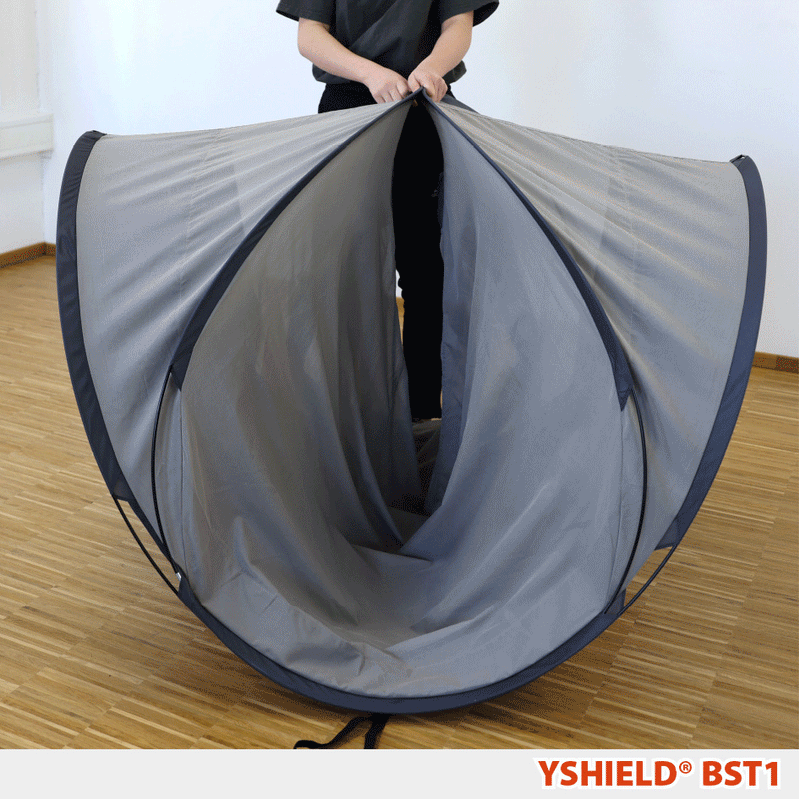 YSHIELD® BST1 | SAFECAVE | EMF Shielding popup tent | Single person - animation how to fold