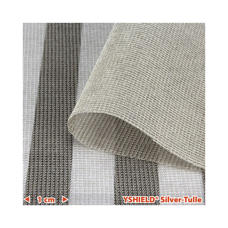 YSHIELD® SILVER-TULLE | EMF Shielding Fabric | Width 130 cm | Length 1m