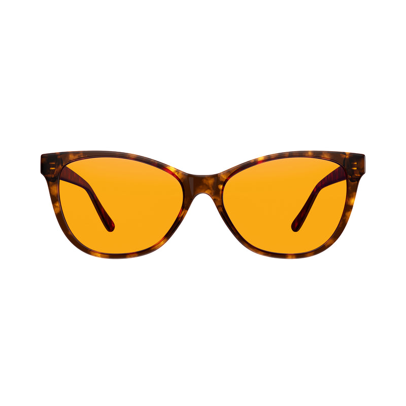 Cat Eye Night Swannies - Blue Light Blocking Glasses - Tortoise Shell Front