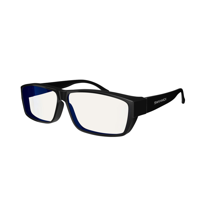 Fitover Day Swannies - Blue Light Blocking Glasses - Black 3Q